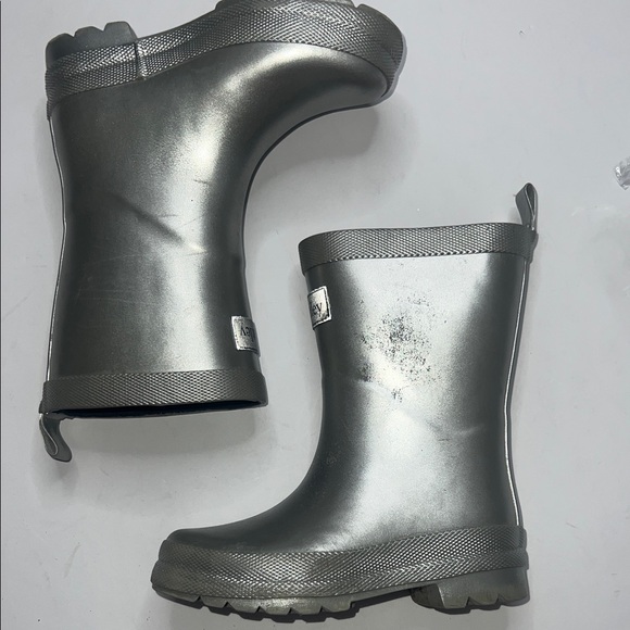 Hatley Other - Hatley Metallic Gray Kids Rain Boots